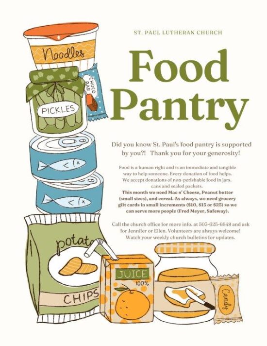 St Paul Lutheran church food Pantry